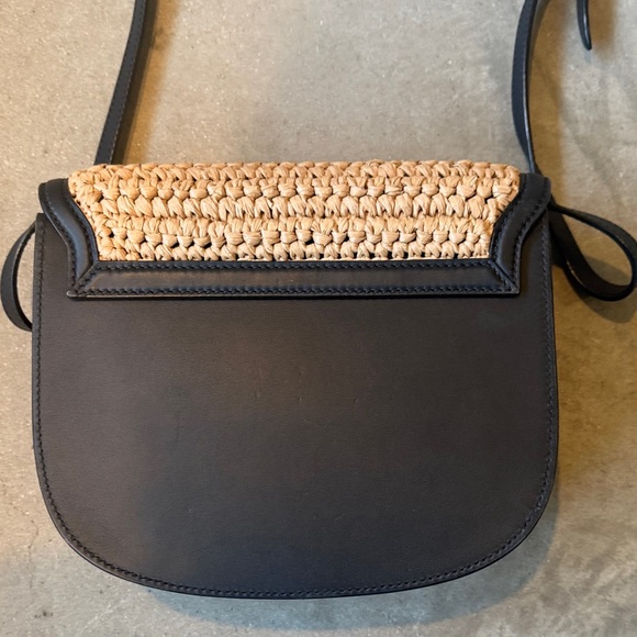 Saint Laurent Straw Crossbody Bag in Natural and Black with Gold YSL - Picture 5 of 8